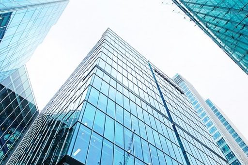 Blue buildings