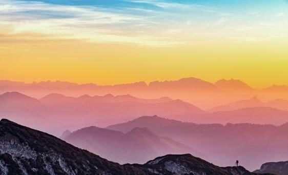 Colourful mountains view