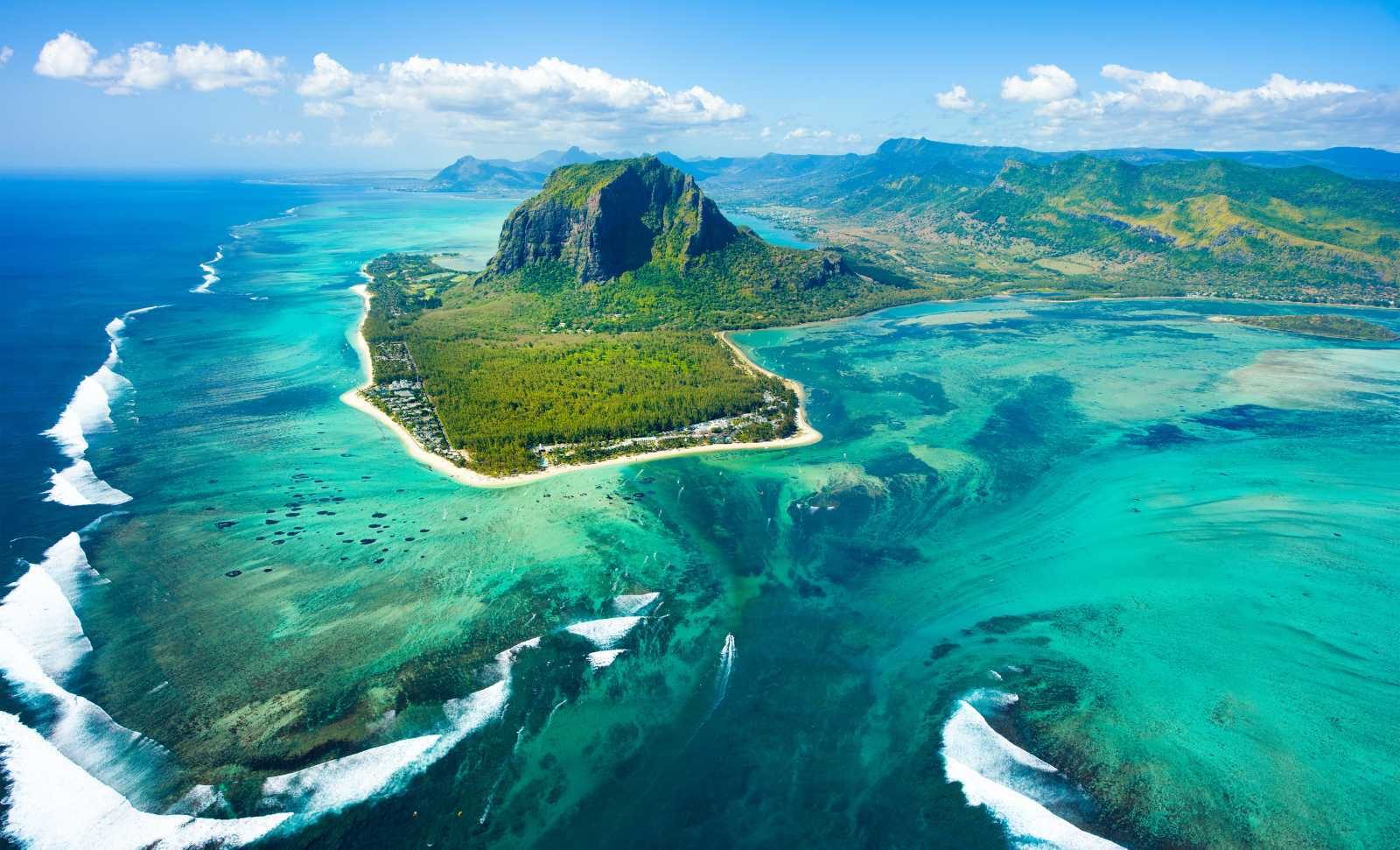 Ocean mountain aerial