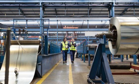 People walking factory
