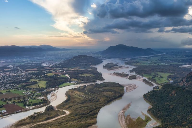 River aerial mountain