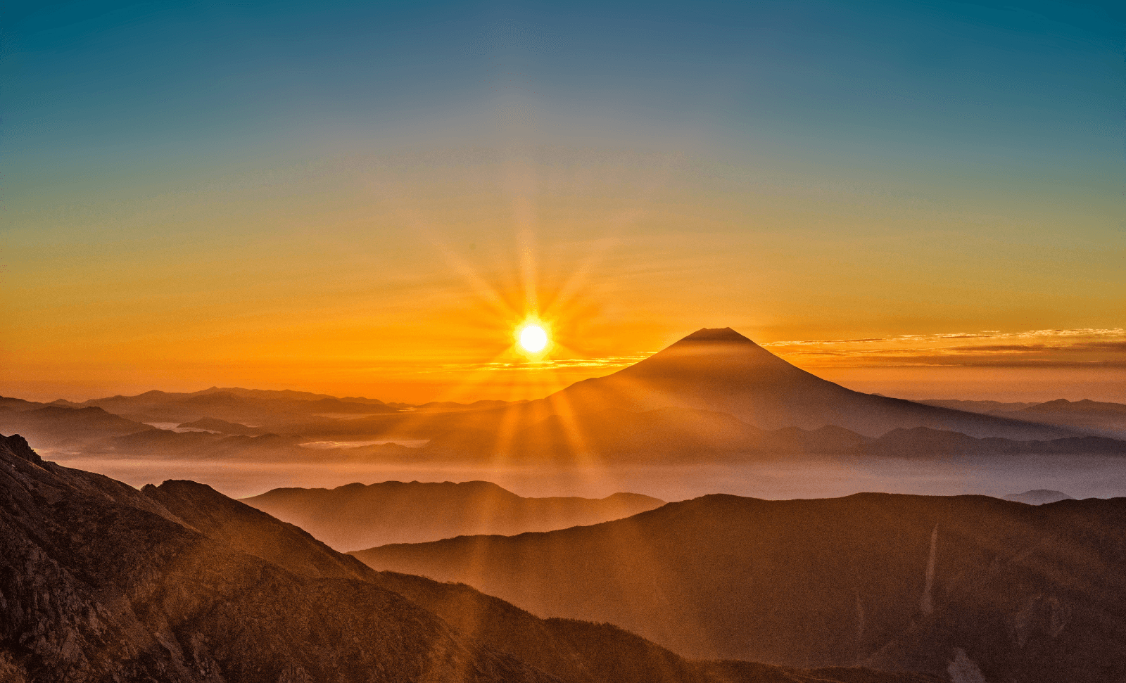 Mountain and sun