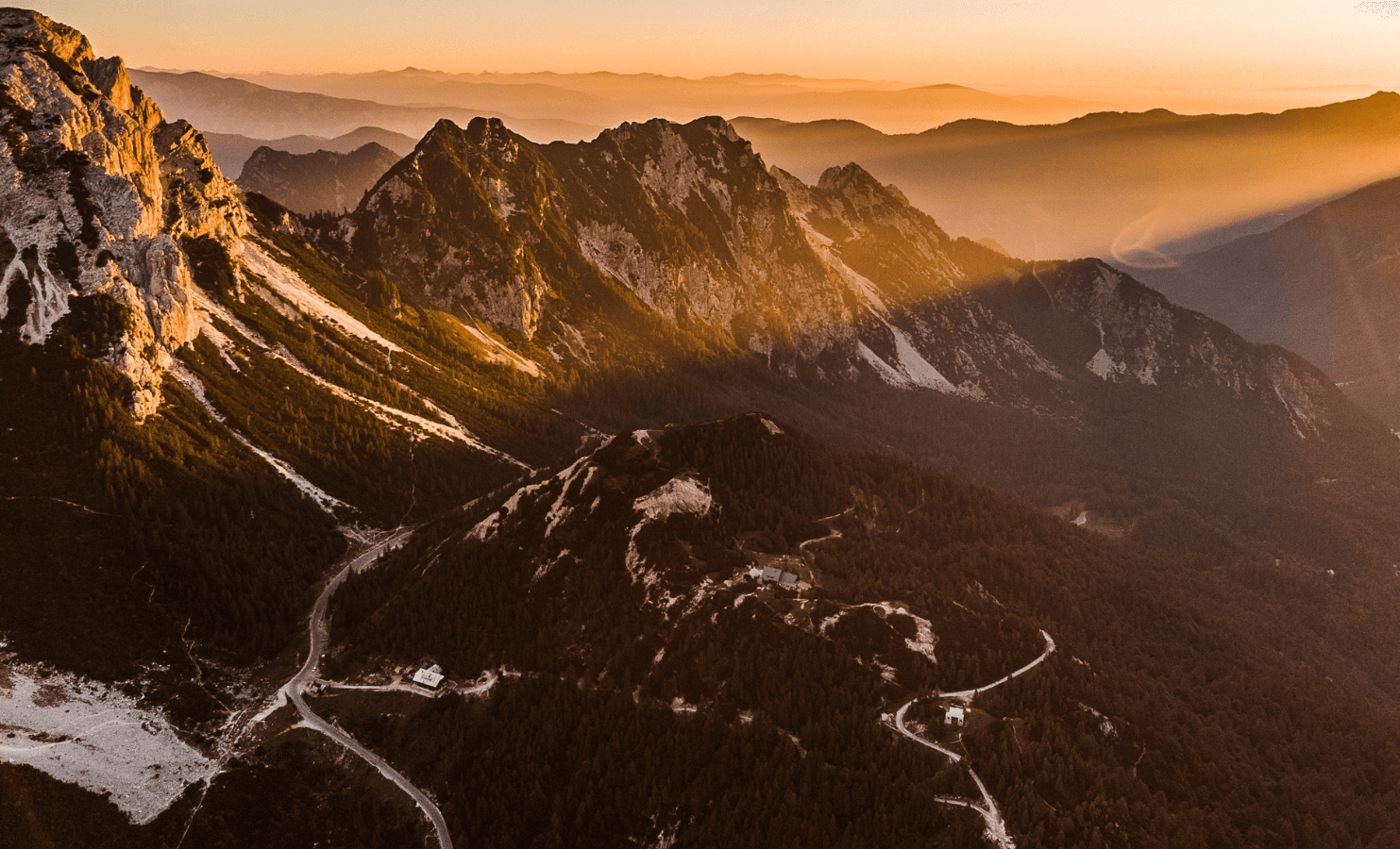Sunset over mountains